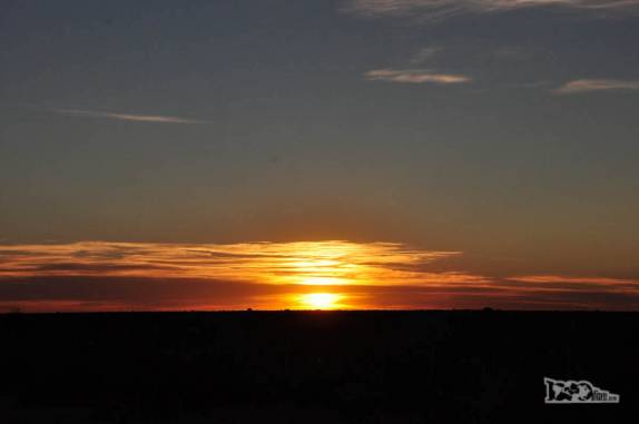 Um magnífico pôr-do-sol na Península Valdés, no litoral da  patagônia argentina